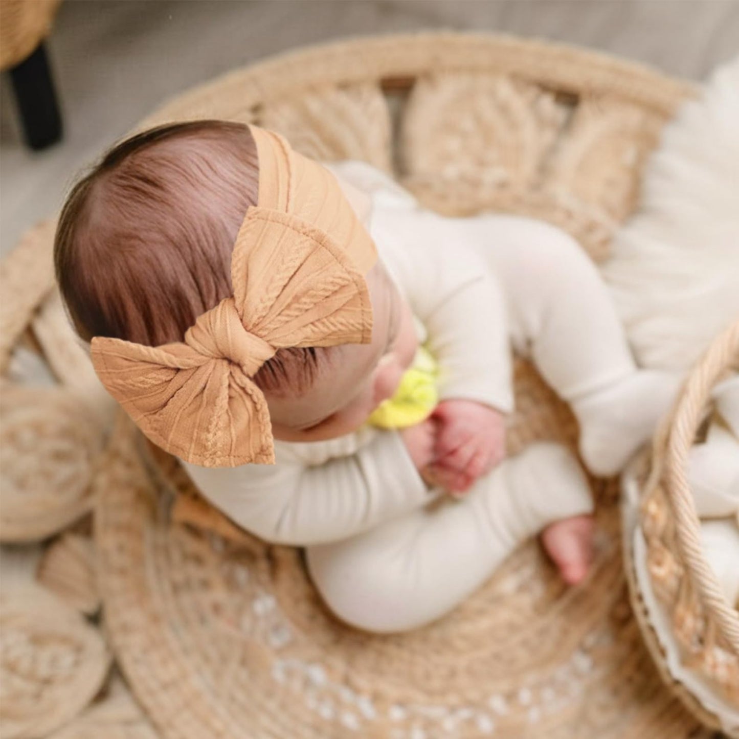 Fecawd 6Pcs Baby Headbands, Girls Headbands With Bows, Soft Stretchy Nylon Hair Bands Hair Accessories For Newborn Infant Toddle