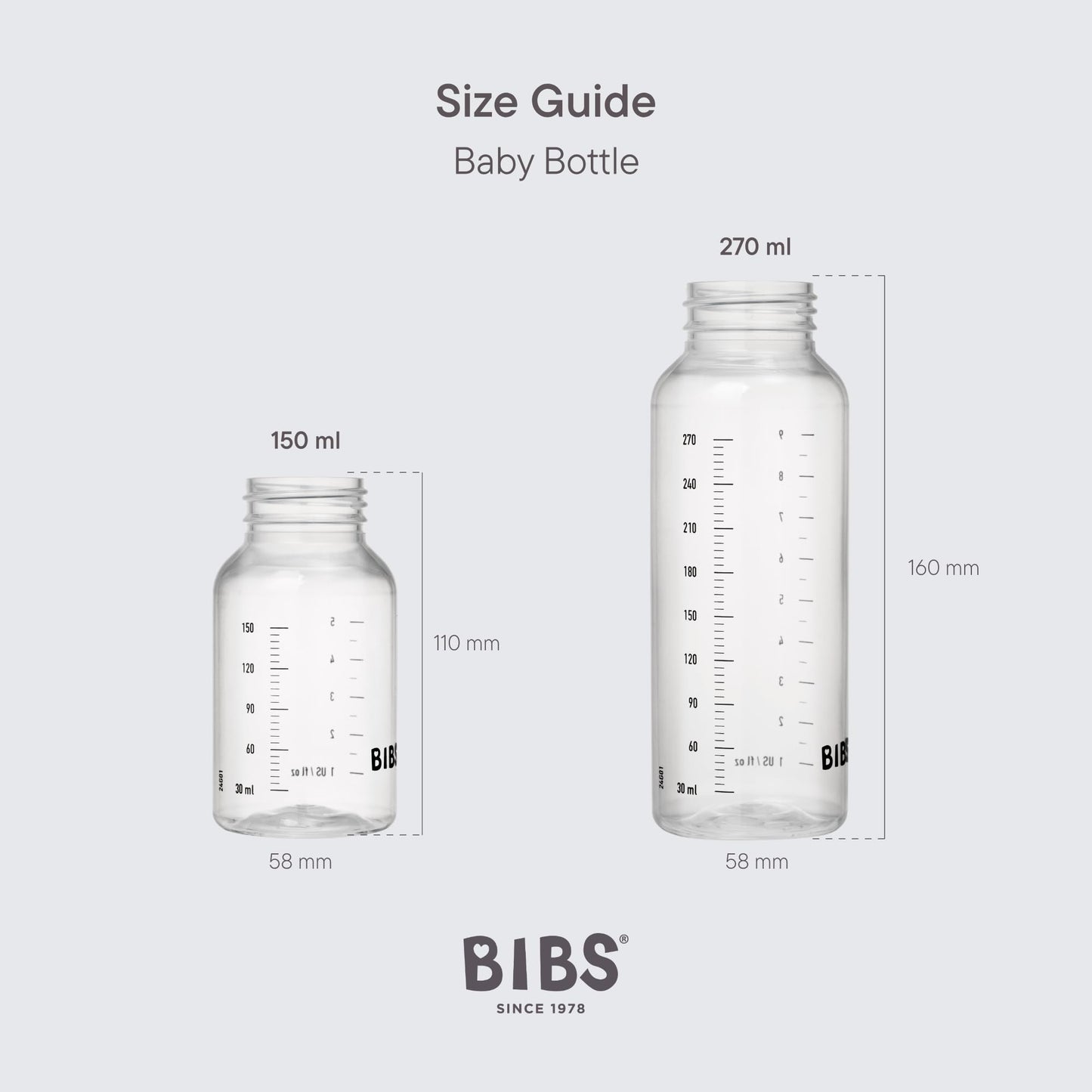 Bibs Baby Bottle 5 Oz / 150 Ml - Bpa-Free, Dishwasher Safe - Compatible With Bibs Bottle Sets (Sold Separately)