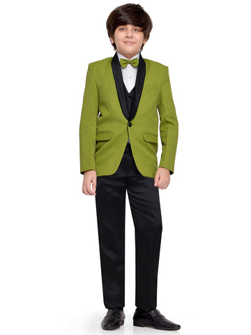 Jeetethnics Boys Green Coat Suit Set With Waistcoat Shirt And Trousers (9090K)