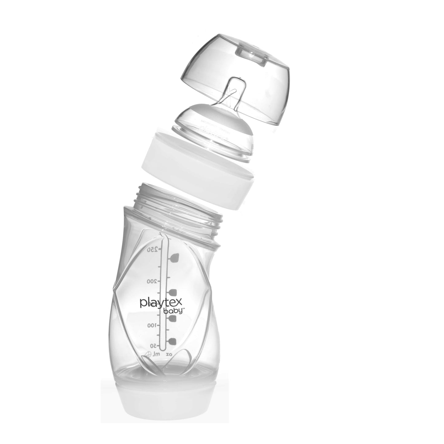 Playtex Baby Ventaire Complete Tummy Comfort Baby Bottle, Anti-Colic & Anti-Reflux, Clear, 9 Oz, 3 Count