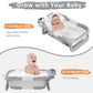 Reeple Collapsible Baby Bath Tub For Newborn To Toddler With Floating Cushion For Bath Support, Portable Baby Bath Tub With Real