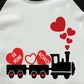 Toddler Boys Valentines Shirts Kids Heart Tops Load Of Love Train T-Shirt Unisex Valentine'S Day Clothes Holiday Raglan Tees Siz