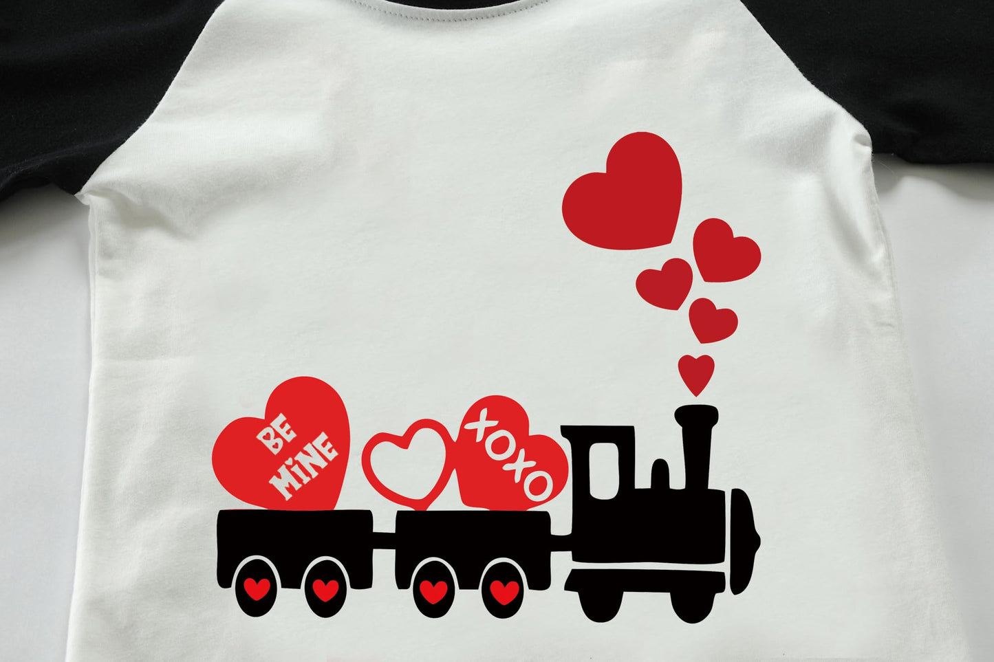 Toddler Boys Valentines Shirts Kids Heart Tops Load Of Love Train T-Shirt Unisex Valentine'S Day Clothes Holiday Raglan Tees Siz