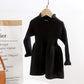 Simplee Kids Little Girls' Long Sleeve Girl Dresses And Rompers Ribbed Knit Sweater Dress Black For 3T