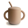 Mushie 100% Silicone Training Cup & Straw For Toddlers | 6 Months+ (Natural)