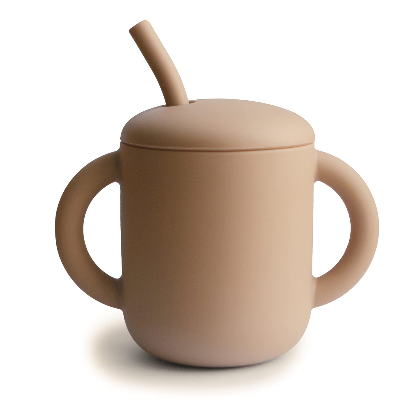 Mushie 100% Silicone Training Cup & Straw For Toddlers | 6 Months+ (Natural)
