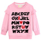 Little Hand Kids Alphabet Sweatshirts Abc I Love You Print Tops Valentine'S Day Shirt Toddler Girls Heart Ruffle Sleeve Shirts 7