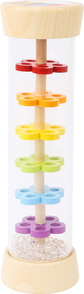 Wooden Rainbow Rainmaker Toy by Small Foot - Rhythm Instrument and Rattle for Babies Helps Hand-Eye Coordination and Developing 