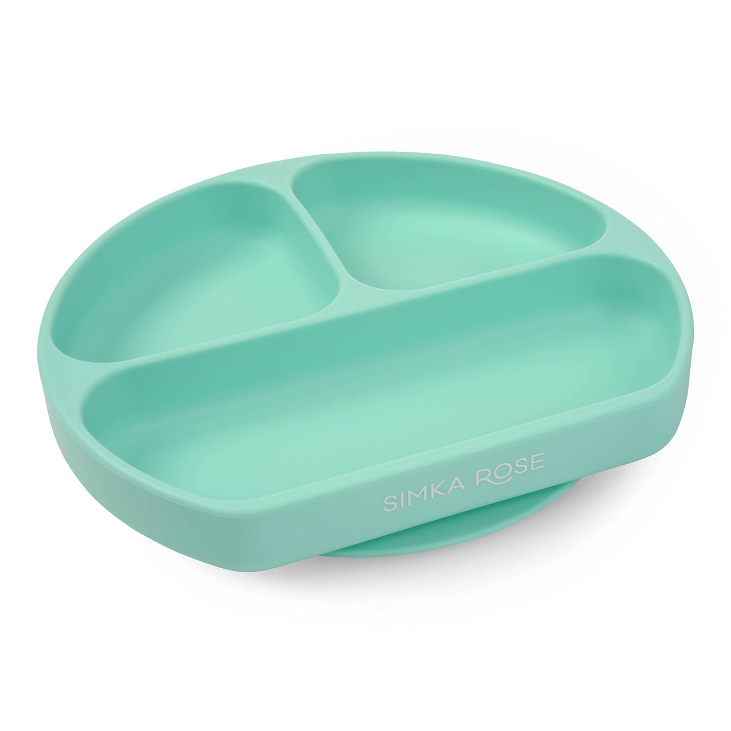 Simka Rose Baby Suction Plates for Toddler - Silicone Divided Design, BPA Free, Microwave & Dishwasher Safe - Baby Led Weaning S