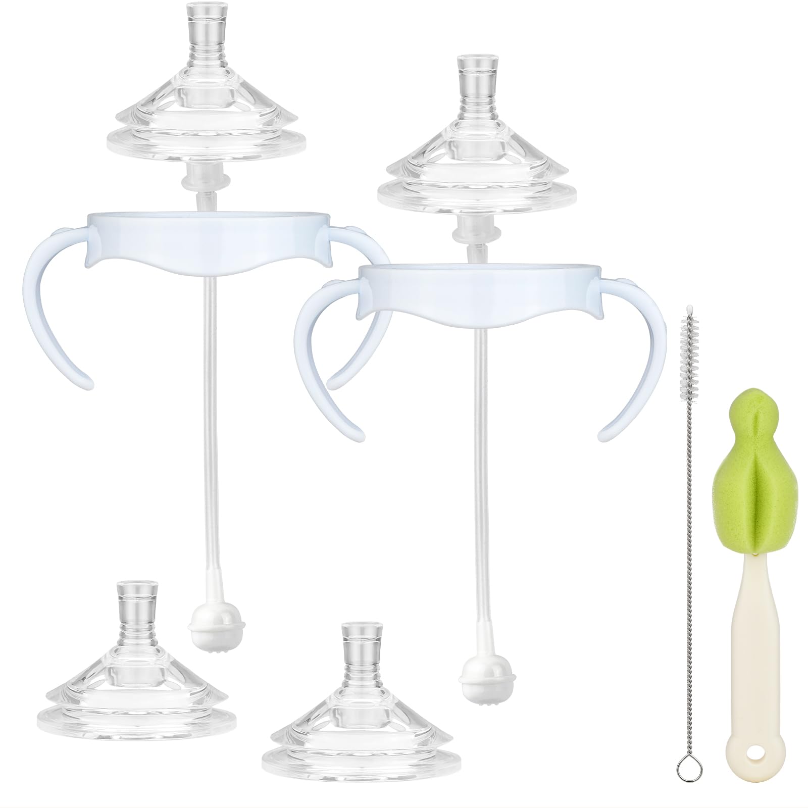 Straw Cup Conversion Kit Compatible With Philips Avent Natural Baby Bottle, Straw Transition Kit From Bottles, 4 Straw Top Nippl