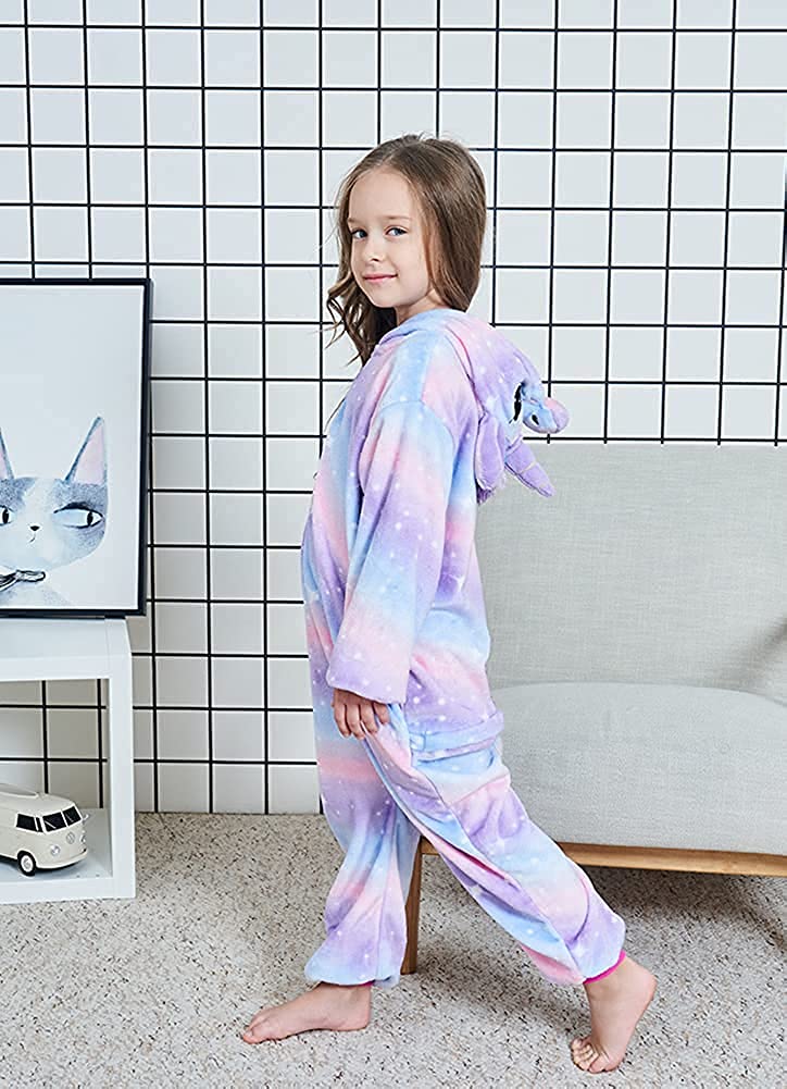 Cos Time Kids Unicorn Onesie Animal One Piece Pajamas Halloween Costumes (Bright Purple, 6-8 Years)