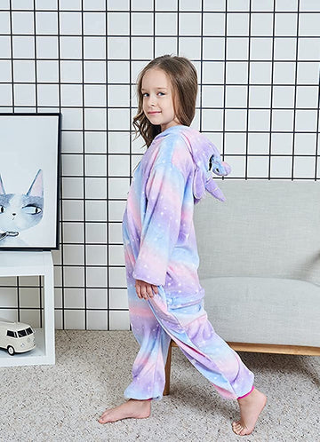 Cos Time Kids Unicorn Onesie Animal One Piece Pajamas Halloween Costumes (Bright Purple, 6-8 Years)