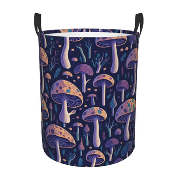 Pevtufa Floral Hippie Mushrooms Foldable Laundry Basket Organizer,Fabric Clothes Toy Storage Basket Nursery Hamper Storage Bin F