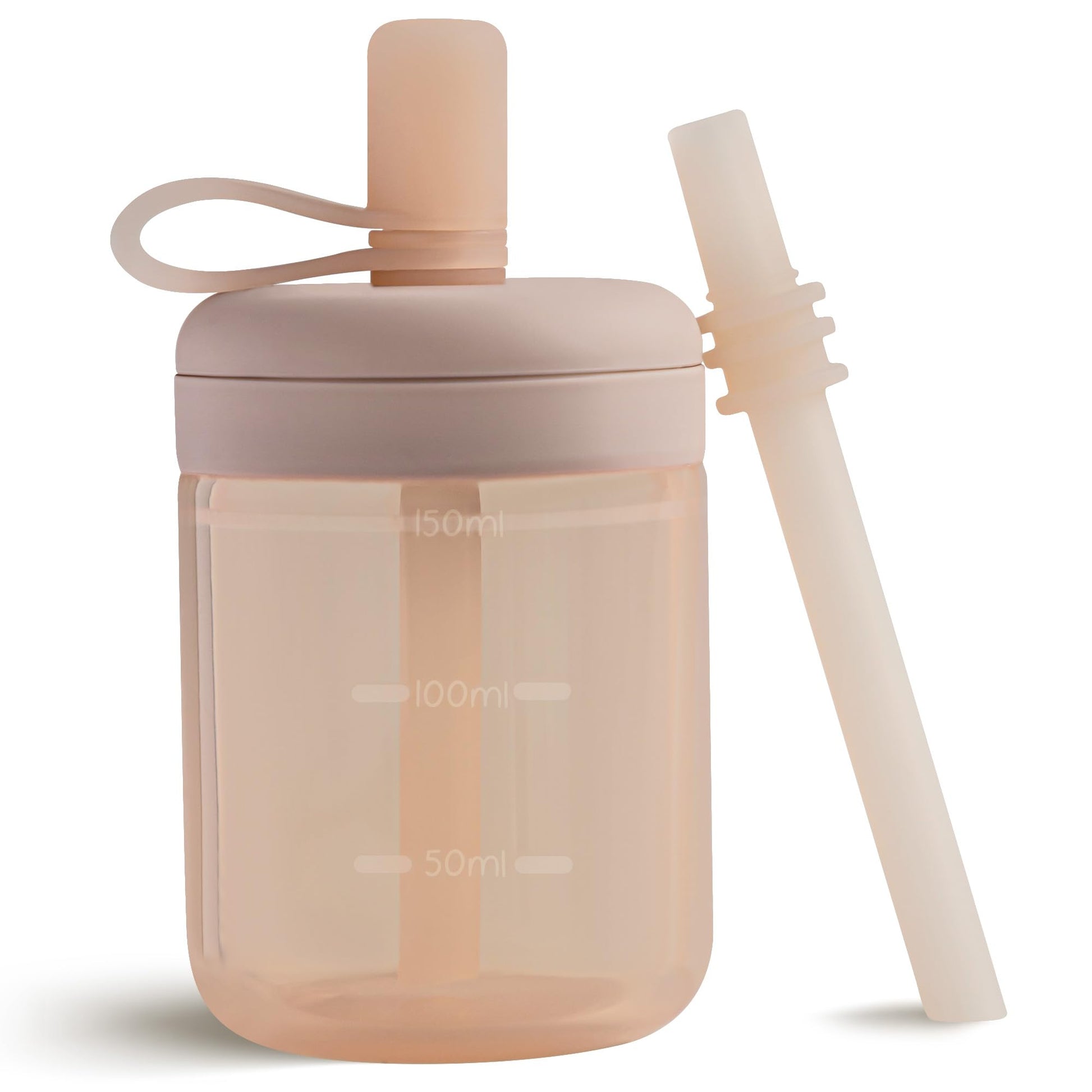 Moonkie Baby Training Cup Silicone Straw Cup | BPA-Free Drop-Proof Sippy Cups for Infants Toddlers and Kids 6 Months+ | 5 oz, 1p