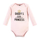 Hudson Baby Unisex Baby Cotton Long-Sleeve Bodysuits, Daddys Little Princess 5-Pack, Preemie