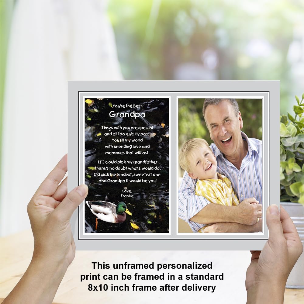 Poetry Gifts Grandpa Present For Christmas From Grandchild, Grandson Or Granddaughter, 8X10 Inch Print Personalized With Name An