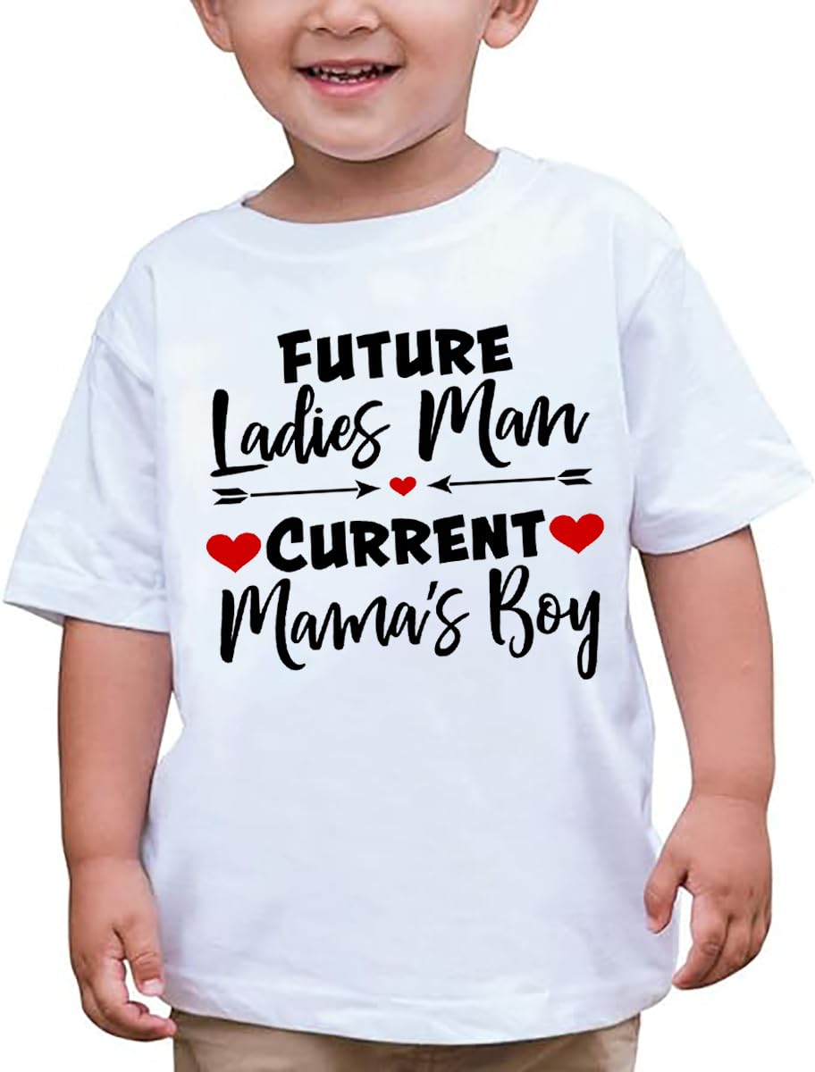 Toddler Boy Valentine'S Day T Shirt Cute Lover Boy Shirt Kids Funny Letter Print Valentine'S Day Shirts Tops (5-6T, White3)