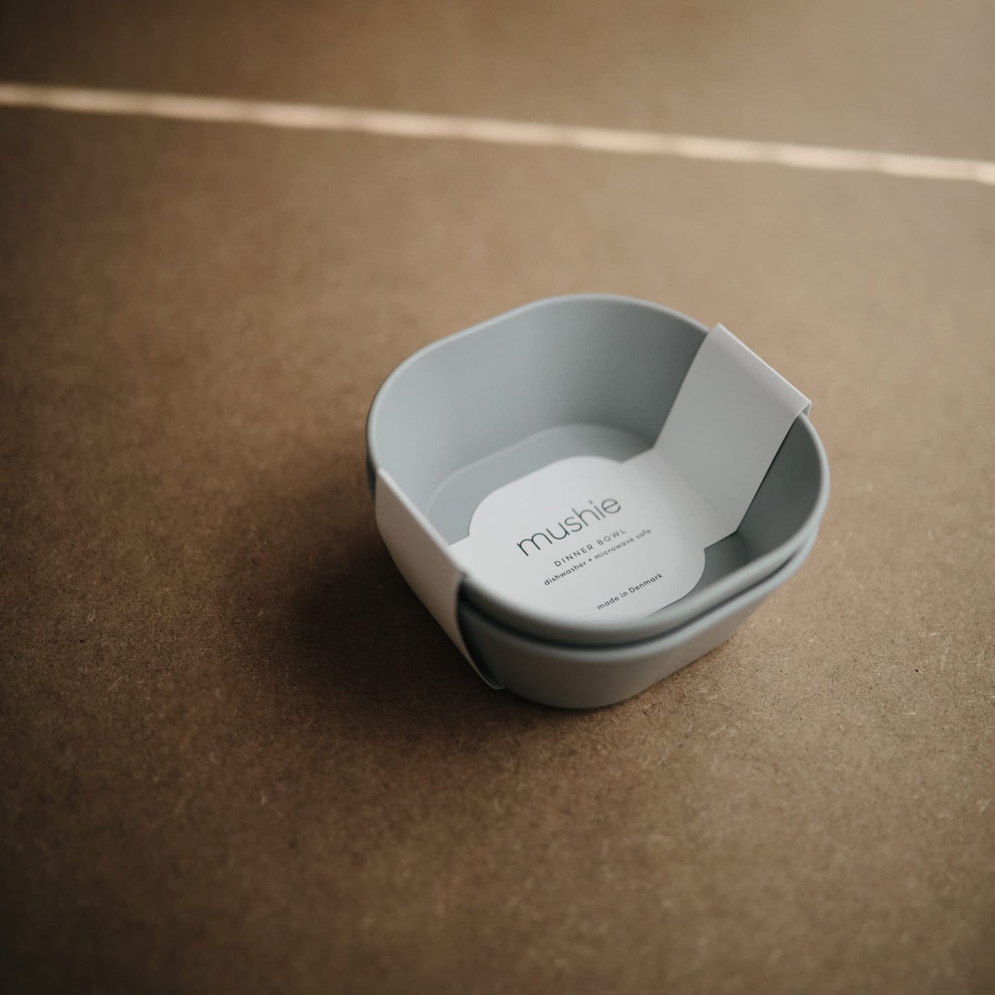 Mushie Square Dinnerware Bowls For Kids | Made In Denmark, Set Of 2 (Cloud)