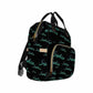 Custom Logo Diaper Bag, Blue And Green Logo Name Black Diaper Backpack Personalized Mummy Nursing Baby Bags Fashion Shoulders Ba