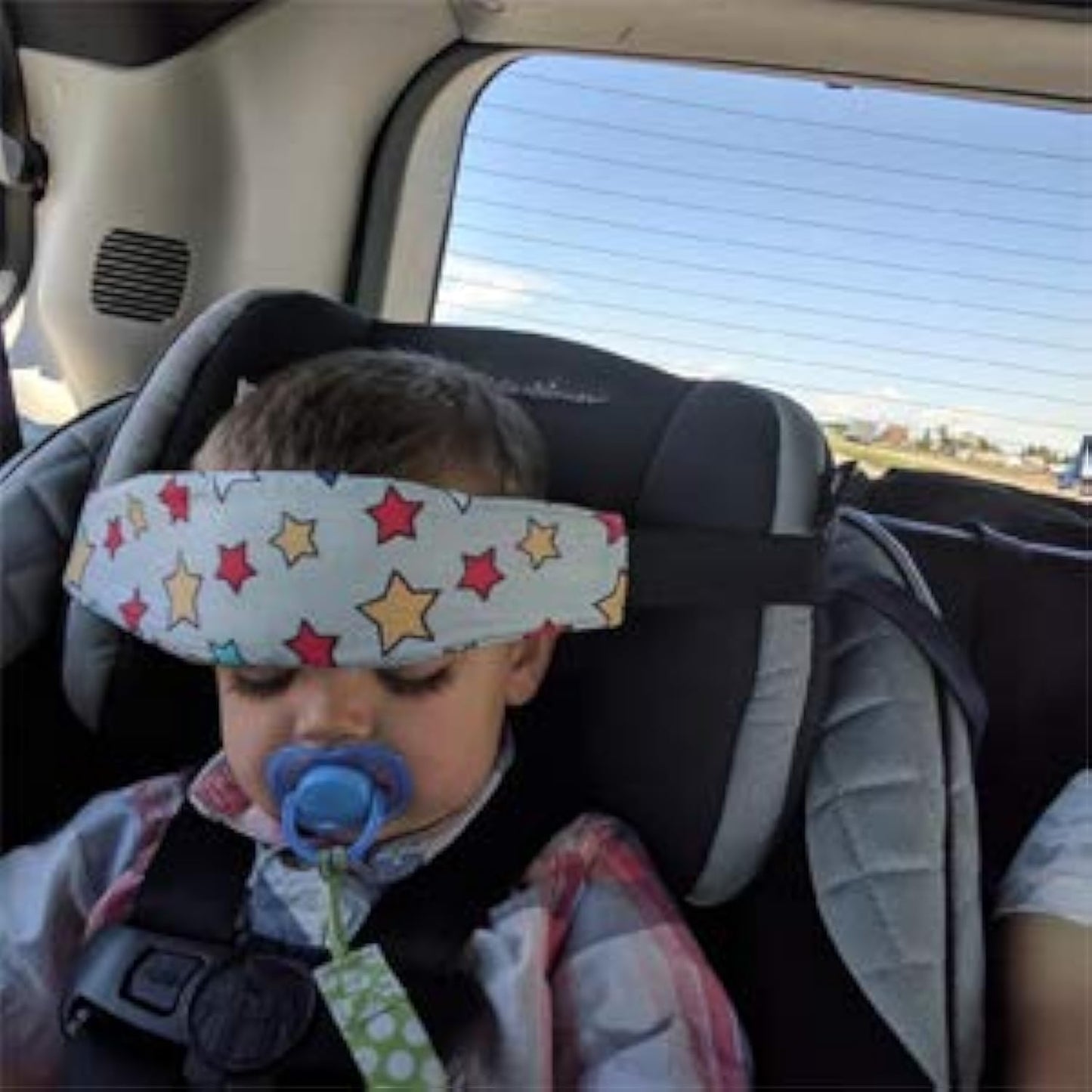Luckyiren Baby Head Support for Car Seat-Car Seat Head Support for Toddler-Head Band Strap Headrest, Stroller Carseat Sleeping B