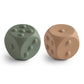 mushie Silicone Dice Press Toy | Baby Sensory Play for 10+ Months (Dried Thyme/Natural)
