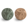 mushie Silicone Dice Press Toy | Baby Sensory Play for 10+ Months (Dried Thyme/Natural)