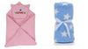CTMKIDS Baby Wrap with Cap for Kids 74x74 cm  Pink & Baby Blankets New Born Pack of Star Wrapper Bedsheet  Sky Blue
