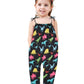 Lindanina Toddler Baby Girls Romper Dinosaur Sleeveless Jumpsuit Summer Cute Clothes Adjustable Tie-Up Strap 12-24 Months Infant