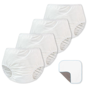 Ez Moms 4 Packs Soft Diaper Covers For Toddler Girls Reusable Portable Rubber Pants For Toddlers Plastic Underwear Covers For Po