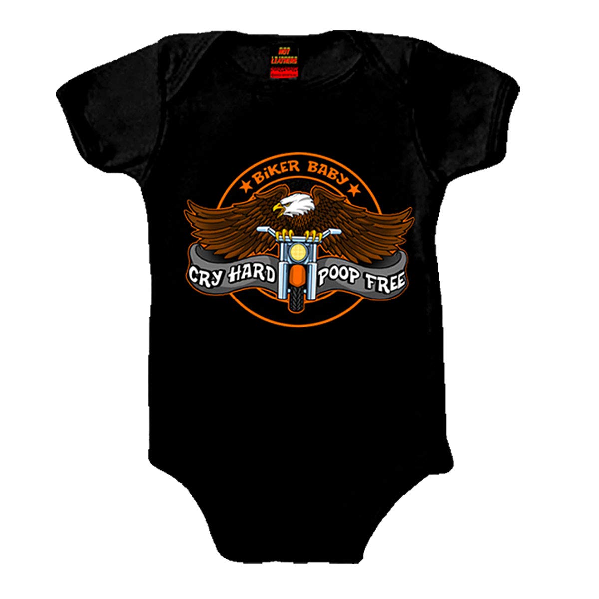 Hot Leathers Cry Hard Kids Onesie (Black, 6 Months)