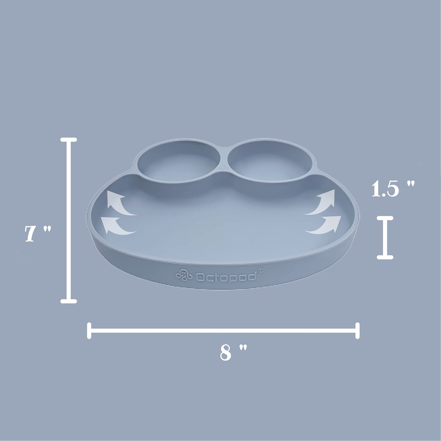 Abiie Octopod Frog Silicone Plates with Suction - Spill Proof, Easy to Clean - BPA-Free Bowl - Suction Plates for Baby and Toddl