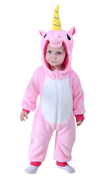 Tonwhar Infant And Toddler Halloween Cosplay Costume Kids' Animal Outfit Snowsuit(12-18 Months/Height:29'-31',Pink Unicorn)