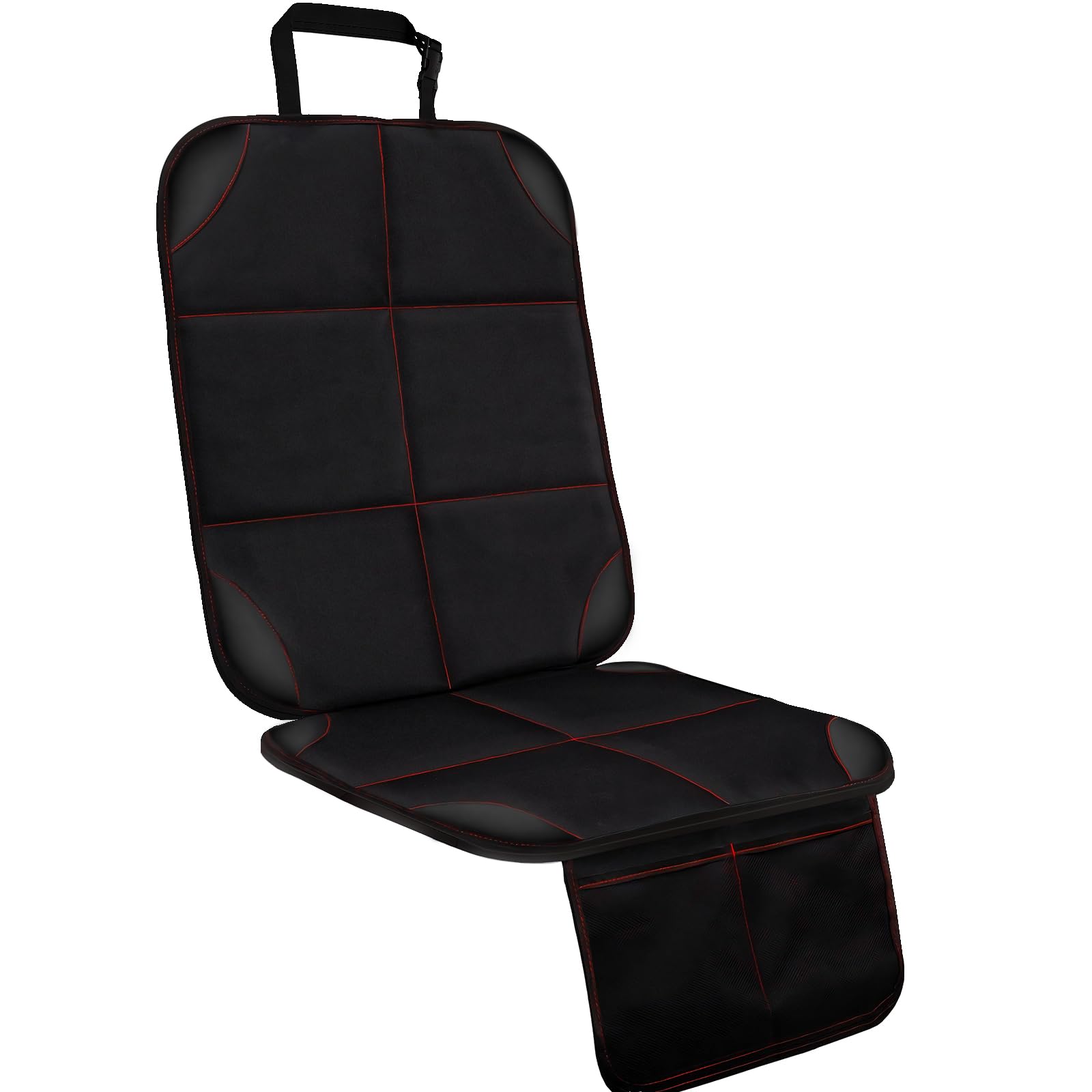 Smart Elf Car Seat Protector For Child Car Seat, 1Pack Car Baby Seat Protector With Red Line Design, Car Seat Mat With Non-Slip
