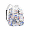 Personalized Diaper Backpack, Custom Logo White Blue Diaper Bag Baby Nappy Bag Fashion Shoulder Bag Casual Daypack Bag For Men W