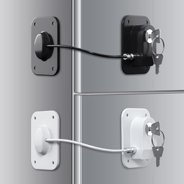 Rormgo Refrigerator Lock 2 Packs, Fridge Lock With Silicone Wire Protection Fridge Locks For Kids Easy To Use And Install Fridge