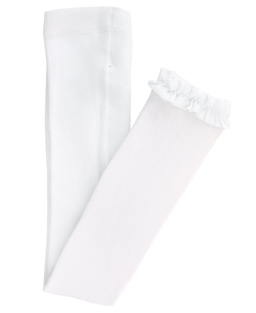 Rufflebutts Girls White Footless Ruffle Tights - 0-6M