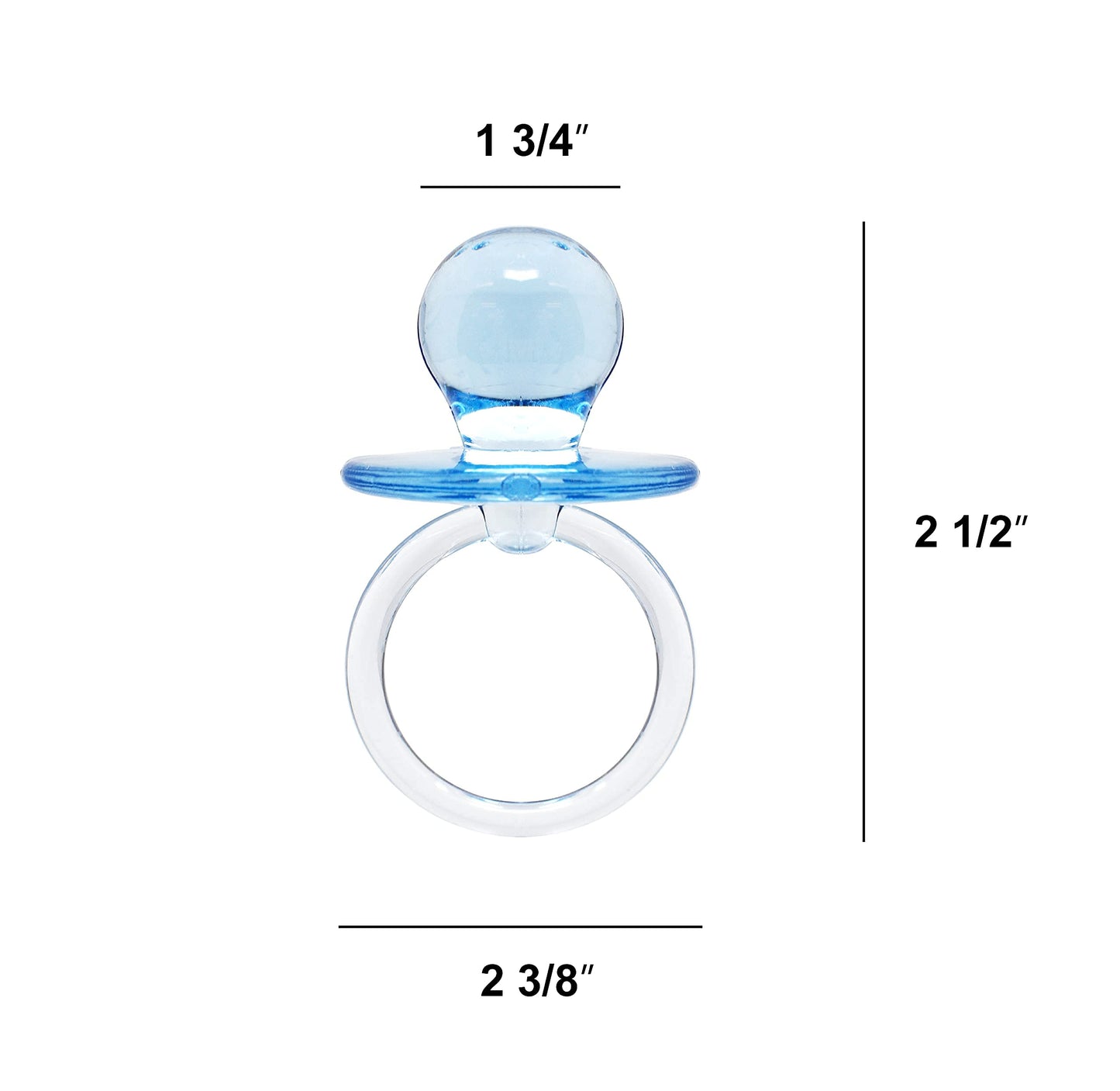 Baby Pacifier 2.5' Baby Shower Favors Decoration (Blue, 36 Count)