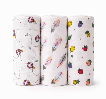 DADDY  G 100% Cotton Muslin Swaddle Cloth for Newborn Baby | Soft Breathable Baby Muslin Squares | Baby Wrapping Cloth & Receiv