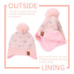Jangannsa Knitted Baby Hat Scarf Set Winter Warm Boys Girls Beanie Fleece Lining Toddler Kids Hats With Pompom (Pink Heart(Hat+S