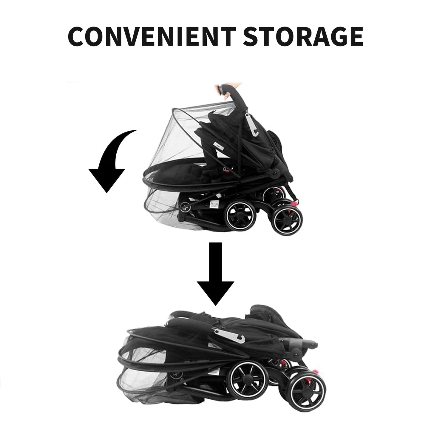 Duomi 2-In-1 Stroller Sun Shade And Mosquito Net Cover - Universal Breathable Baby Cover With Two-Way Zipper For Extender