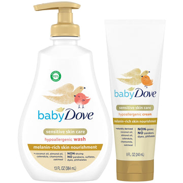 Dove Baby Body Wash & Lotion for Melanin-Rich Skin Care - Hypoallergenic, Suitable for Newborns