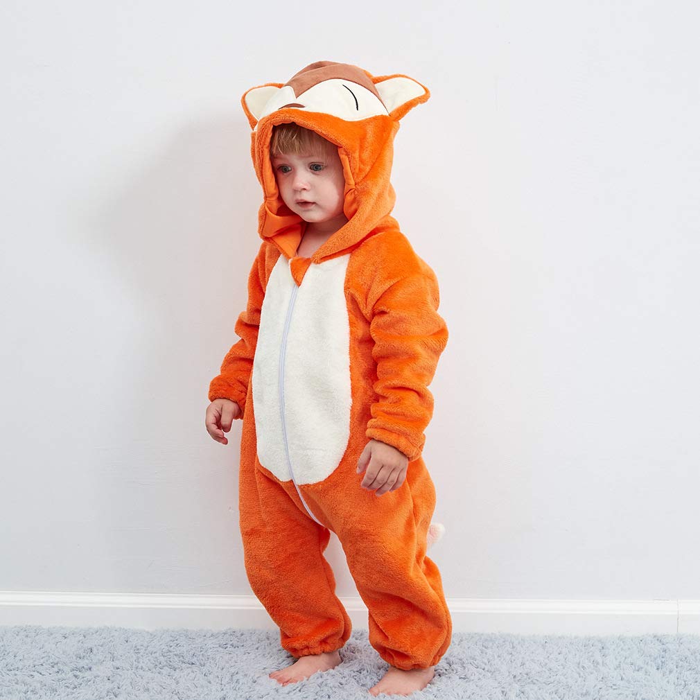 Qzerplay Unisex Kids Baby Fox Halloween Costumes Cartoon Outfit One Piece Homewear 70