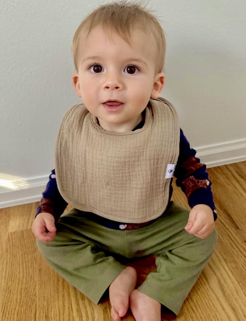 Diapersquad'S 10-Pack Baby Bibs For Drooling And Teething, Bibs For Boys, Baby Girl - Solid Cotton Baby Drool Bibs (Muted Tradit