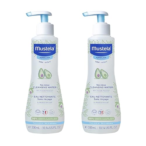 Mustela Baby Cleansing Water - No-Rinse Micellar Water - With Natural Avocado & Aloe Vera - For Baby'S Face, Body & Diaper  10.1