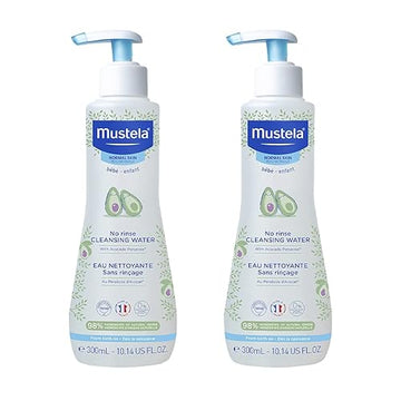 Mustela Baby Cleansing Water - No-Rinse Micellar Water - With Natural Avocado & Aloe Vera - For Baby'S Face, Body & Diaper  10.1