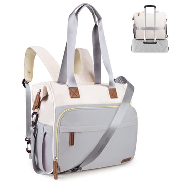 Pripher 4 In 1 Diaper Bag Backpack, Mommy Diaper Bag For Baby, Travel Diaper Bag Converts Into Backpack With Shoulder Strap, Lar