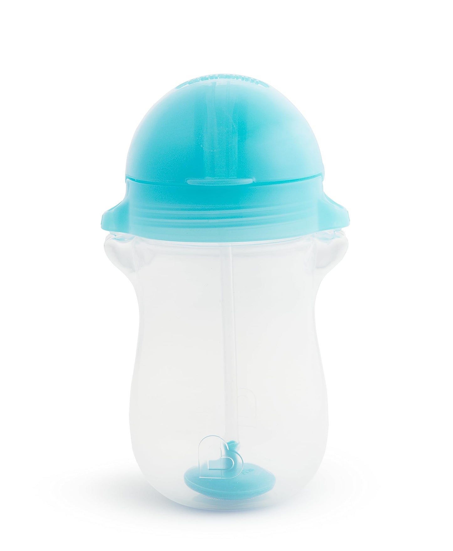 Munchkin Any Angle Weighted Toddler Straw Cup With Click Lock Lid, 10 Ounce, 2 Pack, Blue/Green