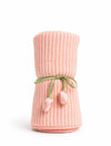 Hi mom Baby Hooded Towel, Soft Striped Texture, with Decorative Floral Ribbon (Orange, 50X110)