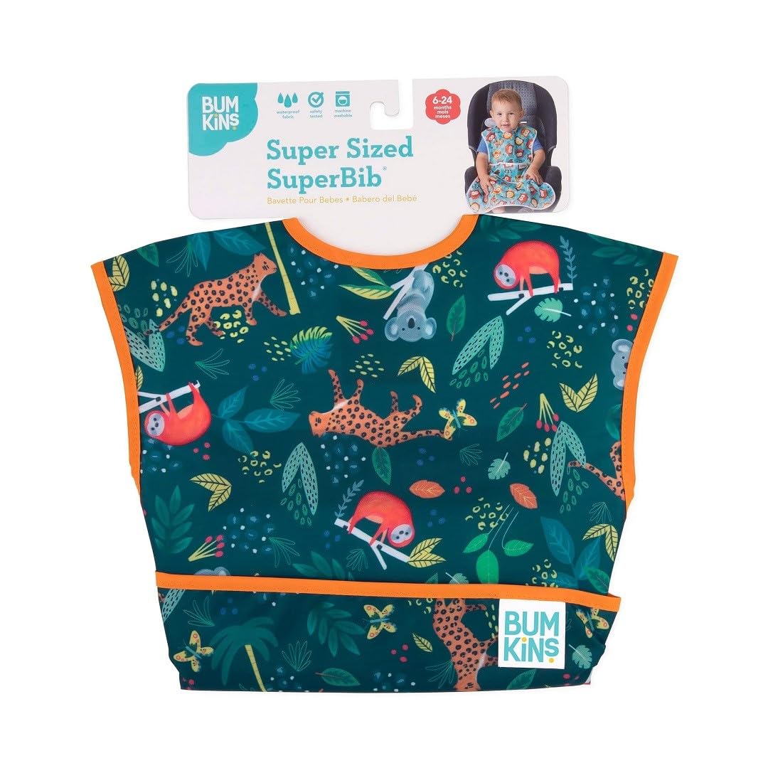 Bumkins Bibs For Girl Or Boy, Superbib Baby And Toddler For 6-24 Months, Full Cover Large Oversize, Essential Must Have For Eati