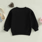 Ktwharnu Infant Toddler Baby Boy Valentines Day Outfit Heart Embroidery Sweatshirt Crewneck Long Sleeve Shirts Top Pullovers (C-